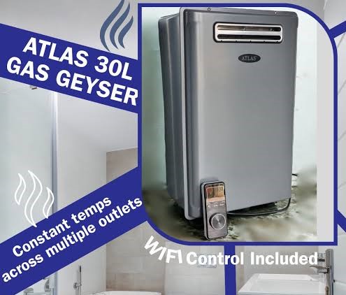 ATLAS 30-LITRE GAS GEYSER | FORCE FAN